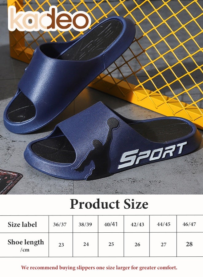 kadeo Men's Shower Shoes, Non Slip and Quick Drying Men Slippers, Slides Sandals, Pool Slides, Ultra Cushion Thick Sole House Slippers, Indoor Bathroom Shoes Beach Sandals - Image 3